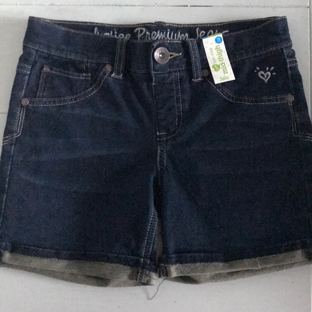 NWT justice premium jean short size 10